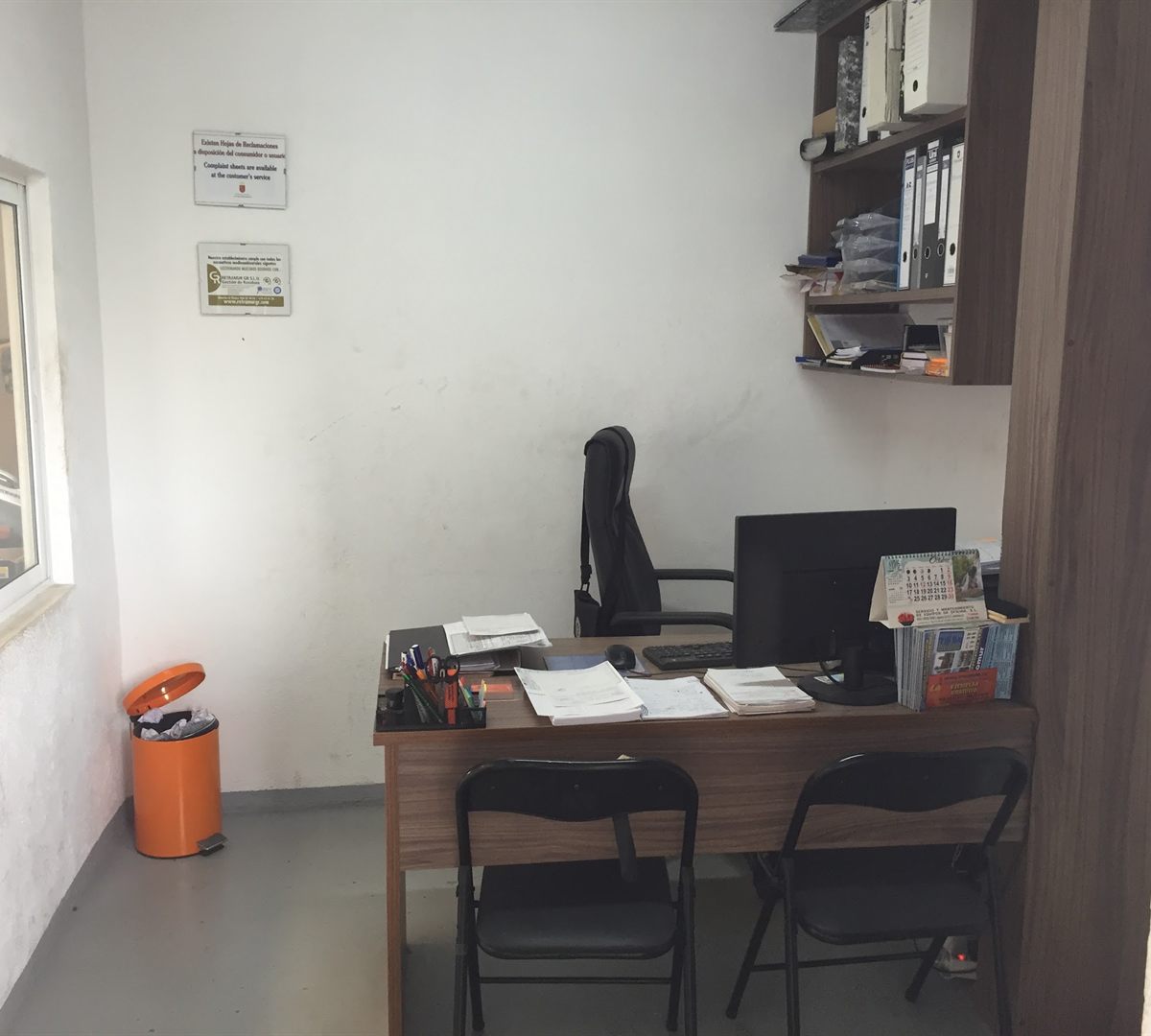 La oficina del taller, donde se dan los presupuestos